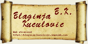 Blaginja Kuculović vizit kartica